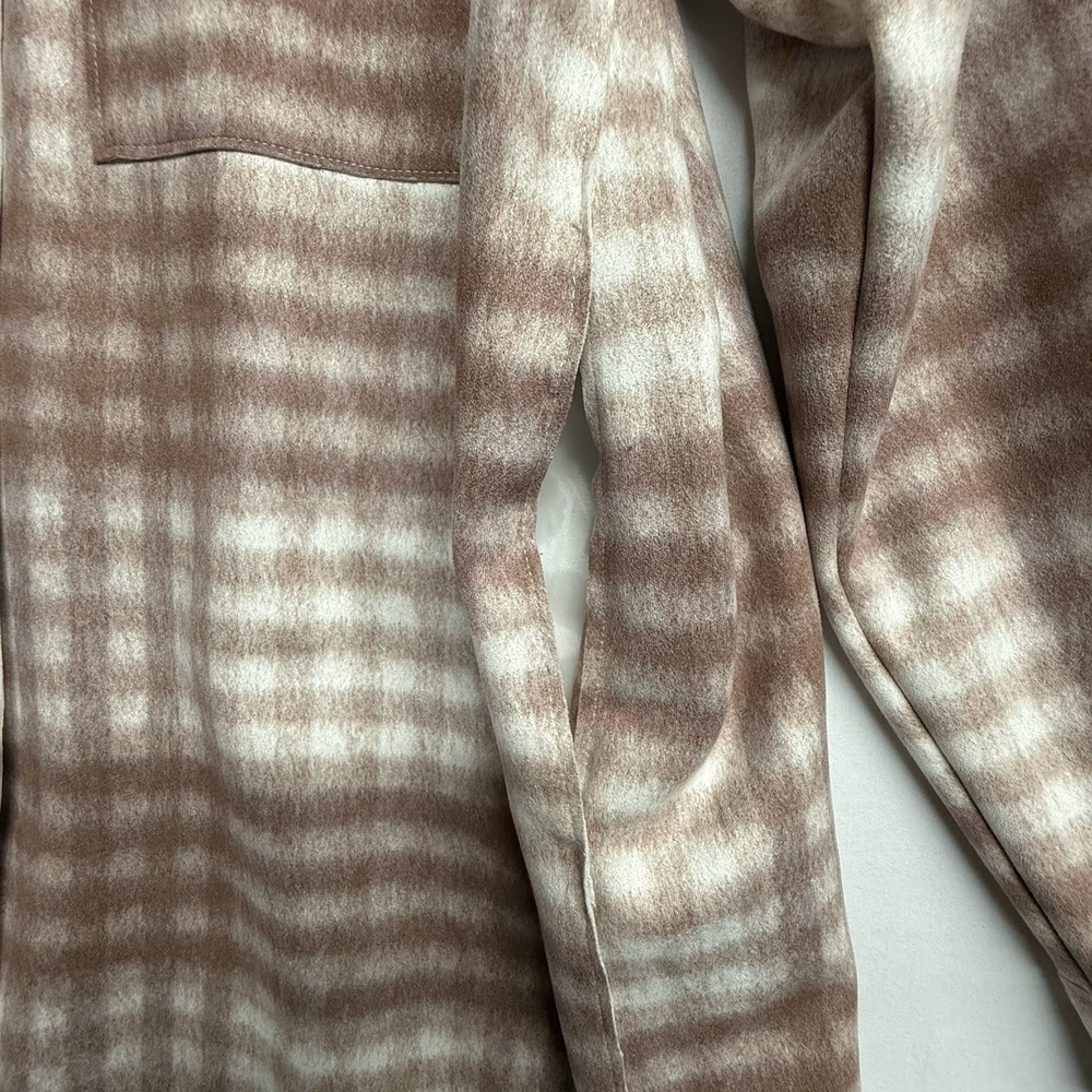 Zara Womens XS Plaid Shacket NWT Snap Front Shirt Jacket‎ Brown Cream - Picture 9 of 16